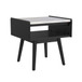 Lanette - End Table With White Marble Top - Black