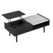 Lanette - Coffee Table With White Marble And Lift-Top - Black