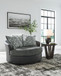 Brixley Pier - Oversized Swivel Accent Chair - Graphite