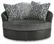 Brixley Pier - Oversized Swivel Accent Chair - Graphite