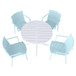 4 Modern Stackable Plastic Armchair Matched With Round Table
