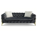 Vegas Luxury Modern Gray Velvet Living Room Set