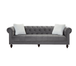 Brooke Gray Velvet Chesterfield Living Room Set