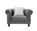 Brooke Gray Velvet Chesterfield Living Room Set