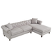 Blake Light Gray Chesterfield Sectional Sofa