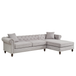 Blake Light Gray Chesterfield Sectional Sofa