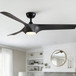Reversible Quiet Motor Ceiling Fan Light With ABS Blades - Black / Gray