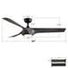 Reversible Quiet Motor Ceiling Fan Light With ABS Blades - Black / Gray