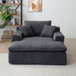 Oversized Upholstered Chaise Lounge Chair Sleeper Couch - Gray