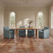 Lydia - Slipcover Dining Chair - Blue / Gray