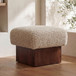 Serge - Ottoman Faux Shearling - Cream / White / Dark Brown