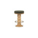 Nio - Swivel Counter Stool - Dark Green / Light Brown