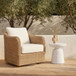 Ruth - Outdoor Side Table - White / Light Brown