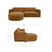 Emmy - Sectional Left - Ginger / Brown
