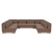 June - U Shaped Modular Sectional - Dark Brown