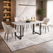 Tulsa 5pc Dining Set with 4 Beige Linen Chairs KF10023/KF10025-SET-BEIGE by Xin Mark