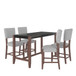 5 Piece Counter Height Dining Set, Bar Table With 4 Upholstered Chairs