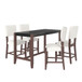 5 Piece Counter Height Dining Set, Bar Table With 4 Upholstered Chairs