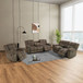 Brown Stripe Fabric Reclining Living Room Set GS5121 by G-Furniture