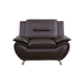 Brown Breathable Leather Living Room 3-Piece Sofa Set