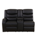 Black Semi Faux Leather Reclining Sectional