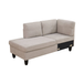 Off-White Short Fur Fluffy Fabric 2-Piece Left Side L-Shaped Sectional