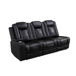 Black Breathable Leather Living Room Sectional