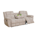 Off-White Stripe Fabric Reclining Living Room Set
