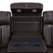 Dark Breathable Semi-Faux Leather Living Room Set