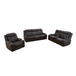 Dark Breathable Semi-Faux Leather Living Room Set