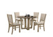 Brutus - 5 Piece Wide Round Dining Table With Wheat Colored Chairs (Set of 5) - Vintage Walnut