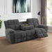 Dark Gray Stripe Fabric Living Room Set