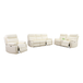 Off-White Breathable Semi-Faux Leather Living Room Set