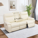 Off-White Breathable Semi-Faux Leather Living Room Set