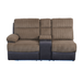 Brown Stripe Fabric & Black Technical Fabric Living Room Sectional