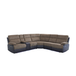Brown Stripe Fabric & Black Technical Fabric Living Room Sectional
