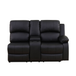 Black Breathable Semi-Faux Leather 3-Piece Sectional