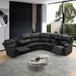 Black Breathable Semi-Faux Leather 3-Piece Sectional GS2781 by G-Furniture