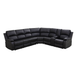 Black Breathable Semi-Faux Leather 3-Piece Sectional