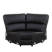 Black Breathable Semi-Faux Leather 3-Piece Sectional