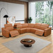 Orange Yellow Top Breathing Leather Sectional GNT4731 by G-Furniture