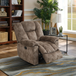 Brown Dutch Calico Fabric Reclining Living Room Set