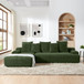L-Shape Sectional Sofa, Modular Compressed Couch For Living Room Bedroom, 4 Seater - Green