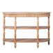 Handcrafted Console Table With Hand Woven Trim, 3 Tier Storage Shelves - Natural