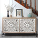 Carved 4 Door Cabinet, Storage Sideboard For Living Room - Multi
