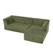 Upholstered L-Shaped Modular Sectional Sofa With Chaise, Wave-Shaped Armrest