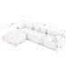 Modular Sectional Sofa, Button Tufted Design With Diy L-Shaped Layout, Reversible Ottoman