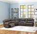 Expedition Power Sectional in Gray Leather Gel 651000 by Generation Trade