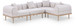 Laguna - 4 Piece 106.5" Upholstered Outdoor Patio Modular Sectional