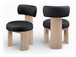Atelier - Vegan Leather Upholstered Dining Chair (Set of 2) - Painted Natural Frame